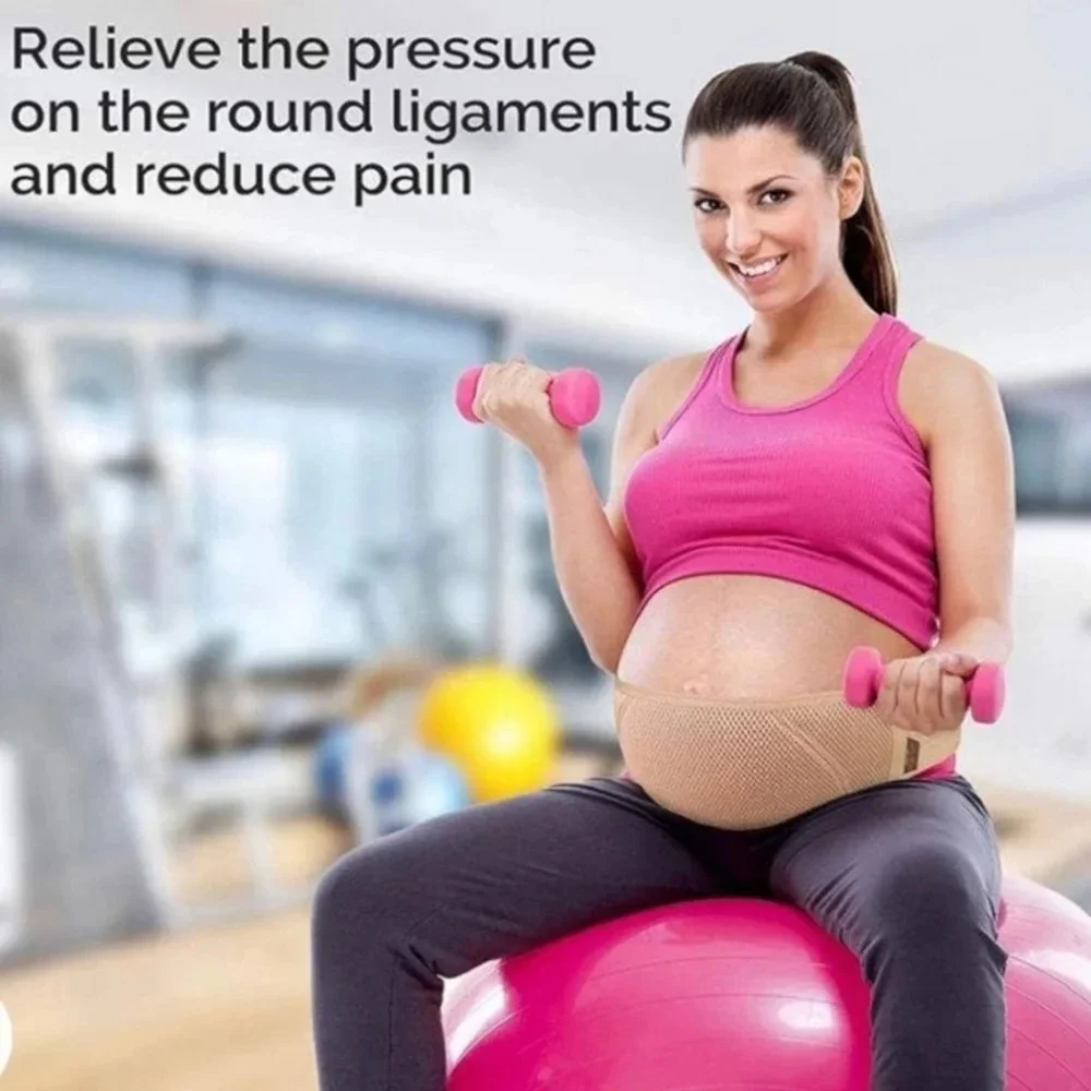 Maternity support belt Khaki tan elastic band stretchy comfort